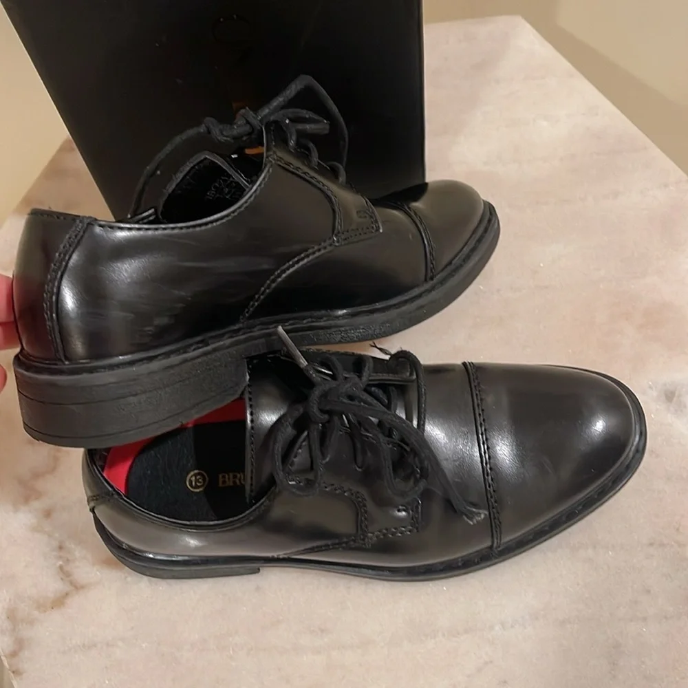 Bruno Marc Boy’s Dress Oxford Formal black shoes